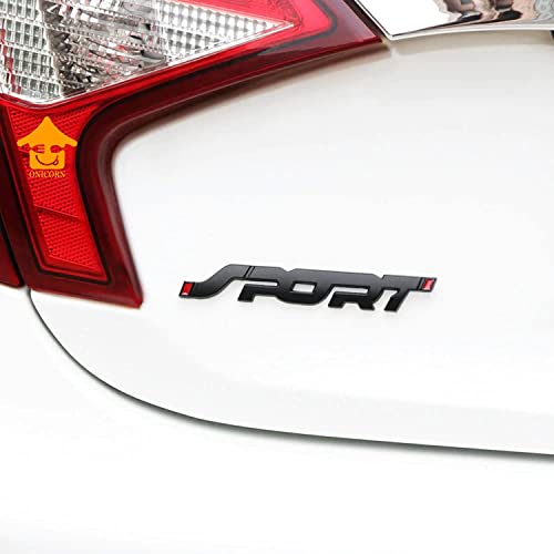 ONICORN® 3D Sport Logo Sticker for All Cars & Bikes, Fender Badge Emblem Waterproof With 3M Strong Adhesive, Non-Rusting Decal (Black & Red, Pack of 2) - Image 3