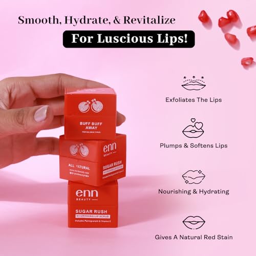 ENN Sugar Rush Nourishing Lip Scrub | Removes Dead Skin Cells | Beeswax | Lightens Dark Lips | Exfoliator | Raw Sugar | Natural | For Men & Women | 6gm - Image 4