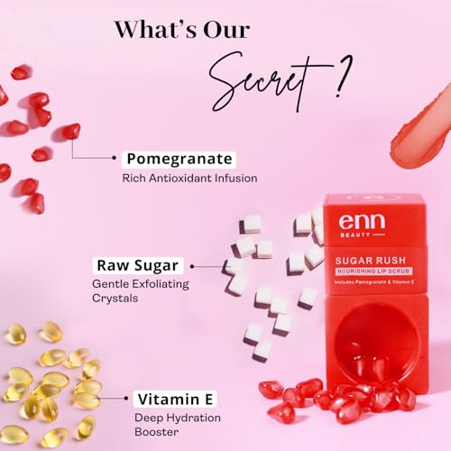 ENN Sugar Rush Nourishing Lip Scrub | Removes Dead Skin Cells | Beeswax | Lightens Dark Lips | Exfoliator | Raw Sugar | Natural | For Men & Women | 6gm - Image 5