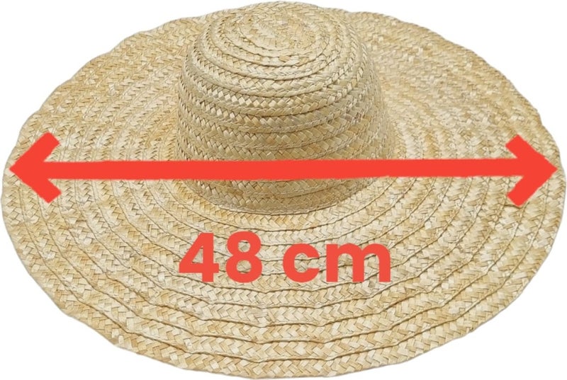 Tezzgelsin Women's Vintage Wavy Ruffles Model Handmade Organic Straw Hat  - Image 4