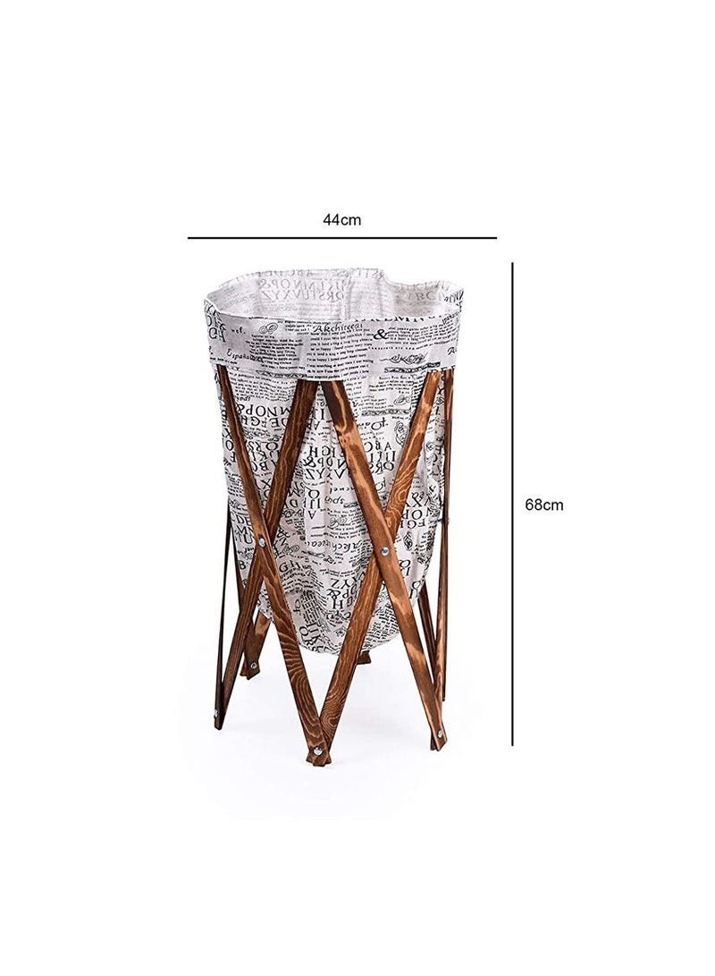 FFD Laundry Sorter Foldable Bin Hamper Basket with Wooden Frame Dirty Clothes Bag For Home Use Baby Nursery Dog Toy Blanket Storage Organizer - Image 4