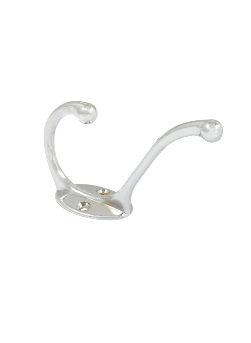 Metal Hat And Coat Hook Wall Hanger - Chrome, Silver  - Image 2