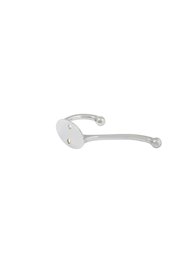 Metal Hat And Coat Hook Wall Hanger - Chrome, Silver  - Image 3