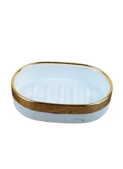Generic Five-piece bathroom toiletries set (white marble with round golden frame)  - Image 3