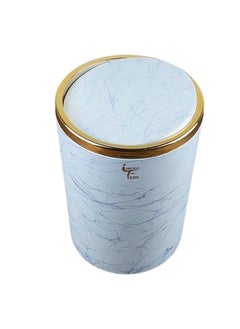 Generic Five-piece bathroom toiletries set (white marble with round golden frame)  - Image 4