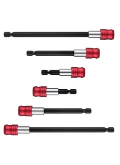Drill Bit Extension Magnetic Screwdriver Bit Holder Impact Driver Bit Set Bar Socket Chuck Adapter 1/4 Inch Hex Shank Power Magnetic Bit Holder for Screws Nuts Drill 6 Pieces