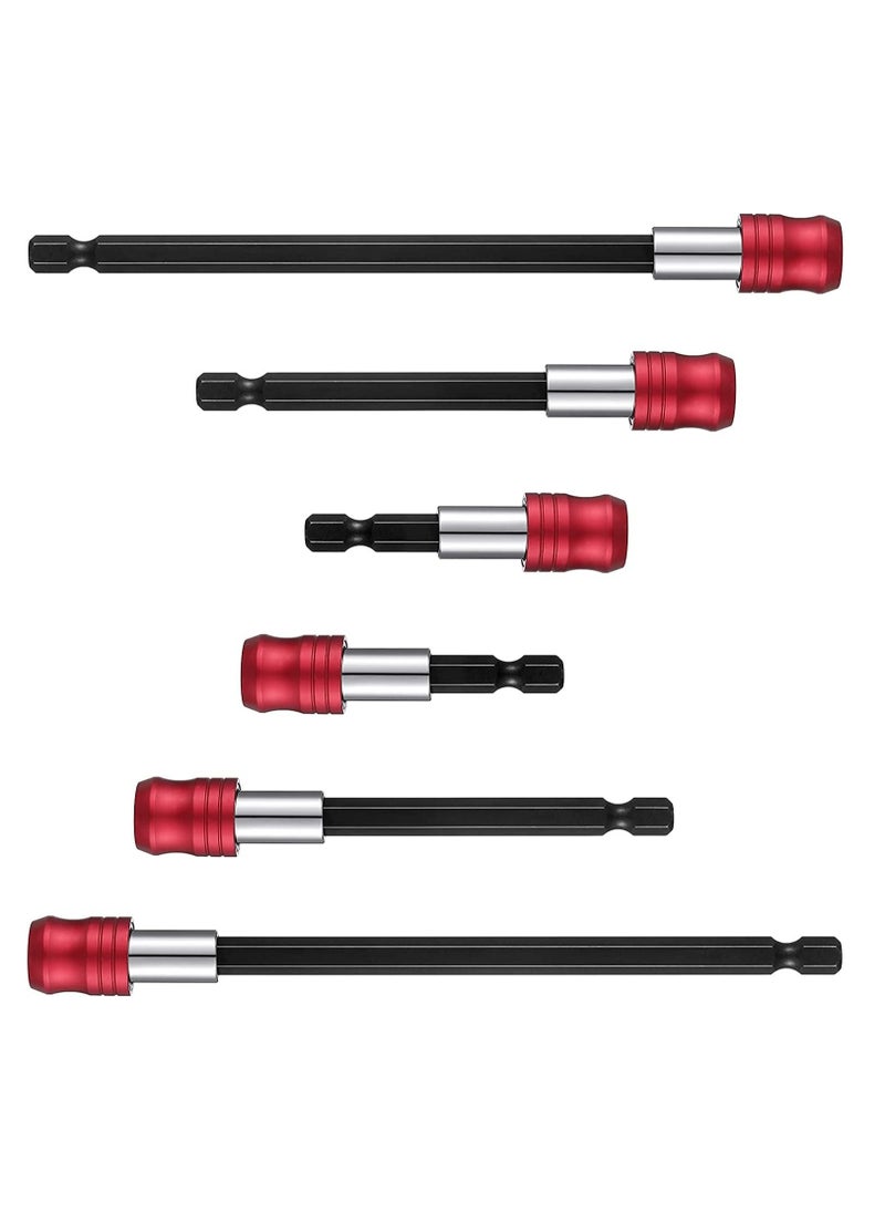 Excefore - Drill Bit Extension Magnetic Screwdriver Bit Holder Impact Driver Bit Set Bar Socket Chuck Adapter 1/4 Inch Hex Shank Power Magnetic Bit Holder for Screws Nuts Drill 6 Pieces - Image 1