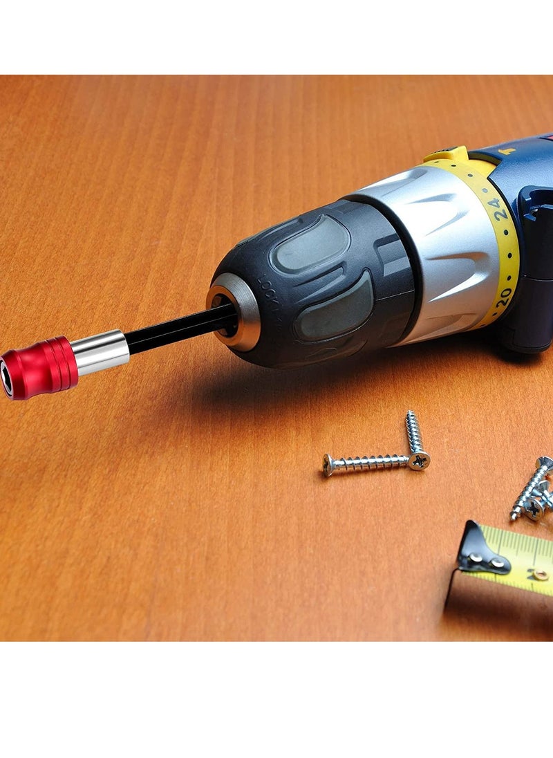 Excefore - Drill Bit Extension Magnetic Screwdriver Bit Holder Impact Driver Bit Set Bar Socket Chuck Adapter 1/4 Inch Hex Shank Power Magnetic Bit Holder for Screws Nuts Drill 6 Pieces - Image 1