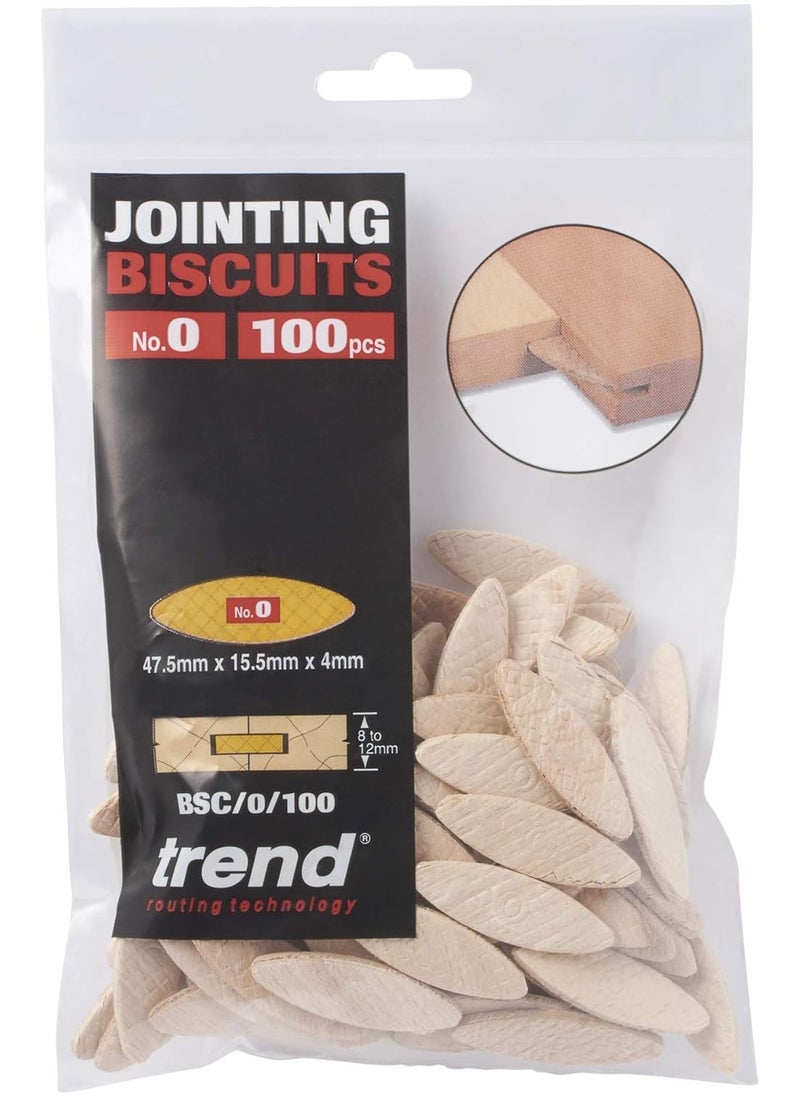 Trend Trend 100pcs Beechwood Joining Biscuits (No. 0) for Woodworking, Joinery, and Furniture Framing, BSC/0/100  - Image 4