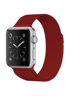 Replacement Strap For Apple Watch Series 9&8&7 41mm / SE 3&SE 2&6&SE&5&4 40mm / 3&2&1 38mm Milanese Loop Magnetic Stainless Steel Watch Band Rose Red