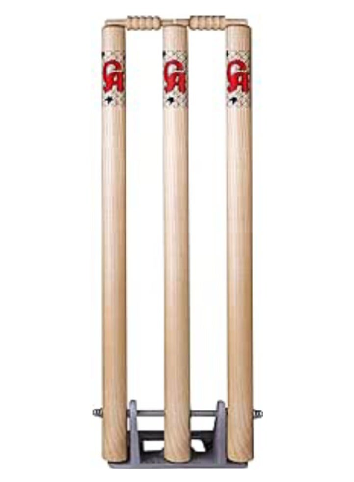 CA Sports wooden Cricket wicket Stumps With Spring Stand - Image 1