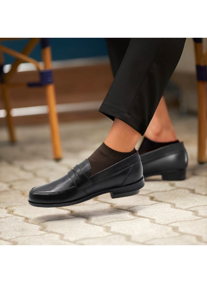 Mont Hawk Men’s Penny Loafer Genuine Leather Shoes || Premium Calf Leather Slip-On || Business Casual & Semi-Formal Dress Shoes || Soft Comfortable Fit || Anti-Slip Sole (Black) - Image 4