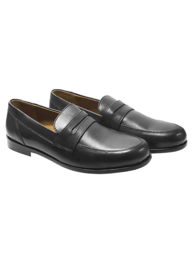 Mont Hawk Men’s Penny Loafer Genuine Leather Shoes || Premium Calf Leather Slip-On || Business Casual & Semi-Formal Dress Shoes || Soft Comfortable Fit || Anti-Slip Sole (Black) - Image 1