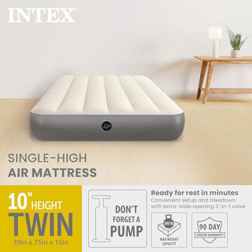 INTEX 64101E DuraBeam Standard SingleHigh Air Mattress FiberTech Twin Size 10in Bed Height 300lb Weight Capacity Pump Sold Separately - Image 3