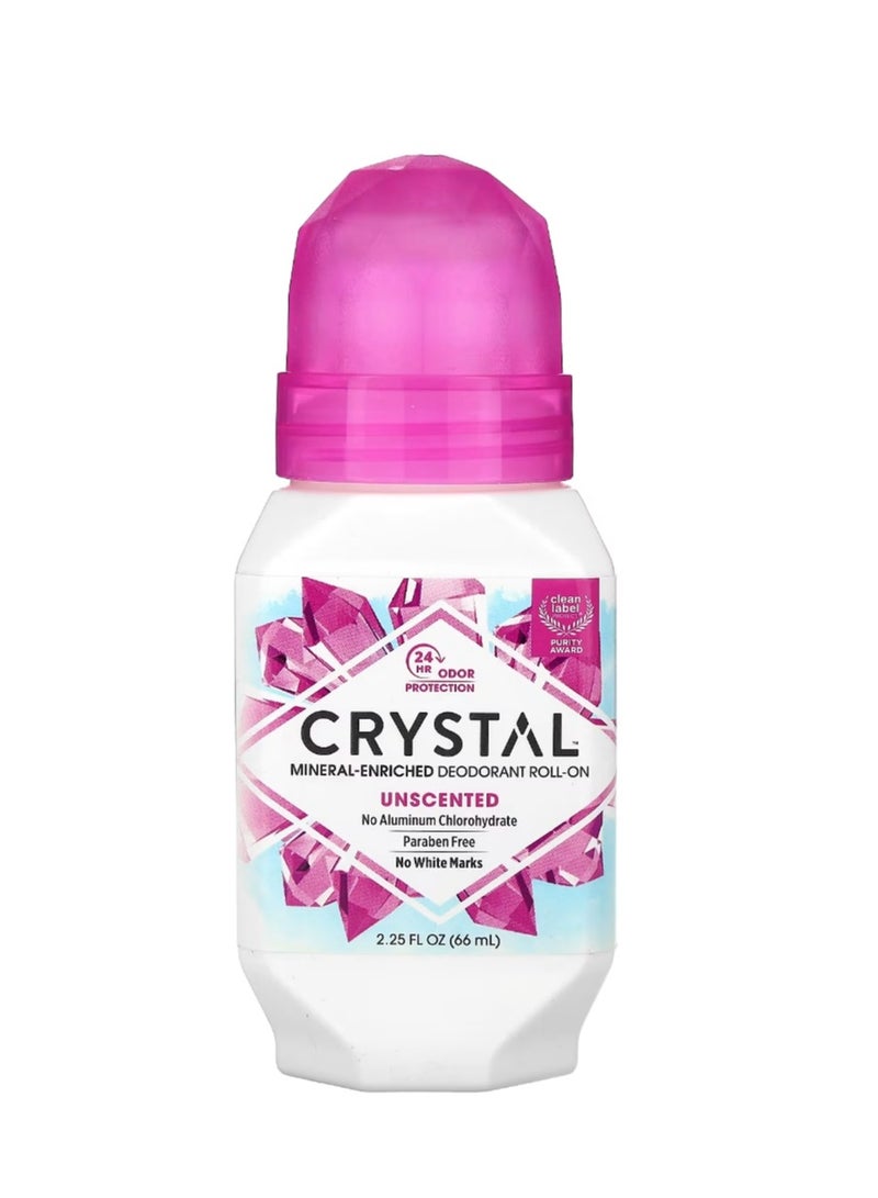 CRYSTAL Mineral-Enriched Deodorant Roll-On Unscented 2.25 fl oz (66 ml) - Image 1