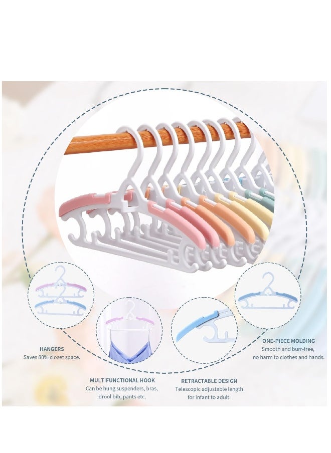 Generic Adjustable Toddler Hangers 12 Pack Heavy Duty Plastic Non-Slip Clothes Hangers for Kids and Adults in Rainbow Colors  - Image 2