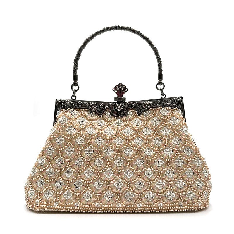 Women'S Bag Embroidery New Dinner Bag Hand-Held Women'S Bag Fish Scale Banquet Handbag 12-5 - Image 1