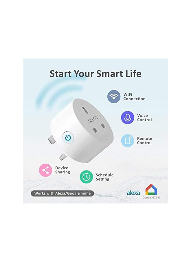 ULHYC Pcs Smart WiFi Plug,16A Outlet Socket with Electricity Statistics Remote Control & Voice Control, Compatible with Alexa and Google Home  - Image 3