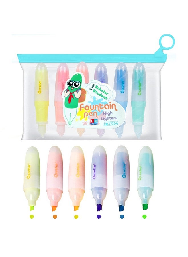 FunBlast Highlighter Pens - 6 Colors Highlighter Pen Set, Aesthetic Highlighters, Chisel Tip Book Marking Pen, Pastel Colors Chisel Tip Marker Pens, Drawing Pens for Office & Writing (Pen) - Image 1