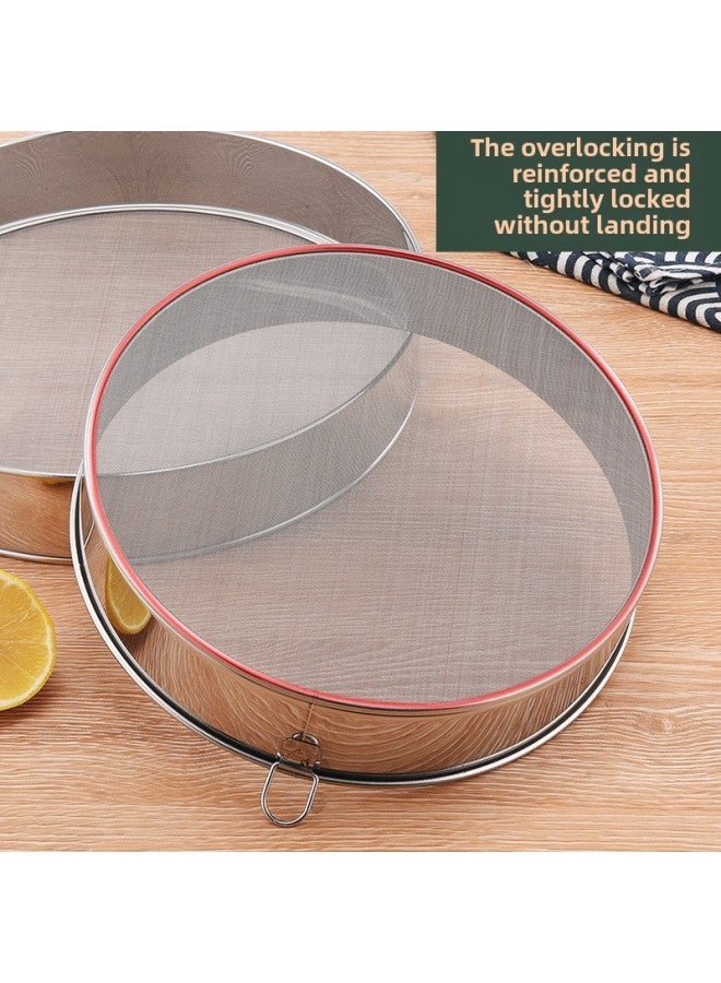 Flour Sieve Household Mesh Sieve Ultrafine Stainless Steel Baking Handheld 40 Mesh 60 Mesh Screen Filter-Specification:60 Mesh [filtered Agglomerated Flour/chinese Medicine Powder]-Color:[thickened Reinforced Strap Rings] 24.5cm  - Image 3
