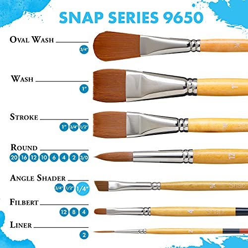 Princeton 9850R-20 Taklon Round Snap Brush, Size 20, White - Image 3