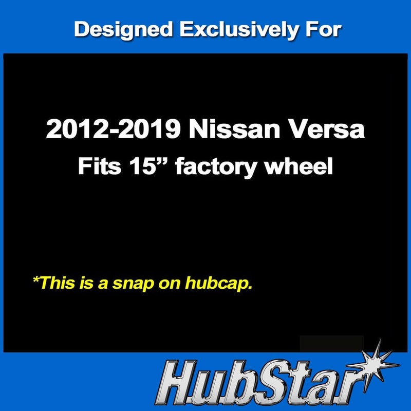 HubStar Premium Replica Hubcap for Nissan Versa 2012-2019, 15-inch Silver Wheel Cover - Image 4