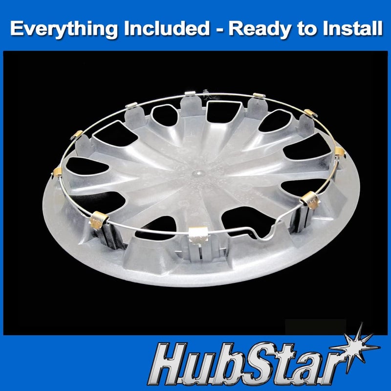 HubStar Premium Replica Hubcap for Nissan Versa 2012-2019, 15-inch Silver Wheel Cover - Image 3