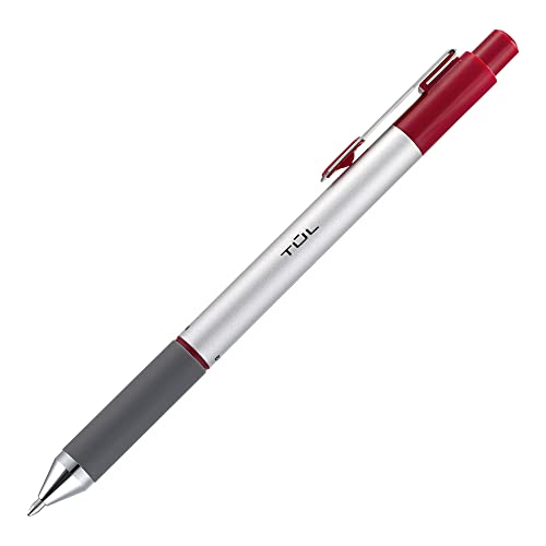 TUL BP3 Ballpoint, Retractable, Medium Point, 1.0 mm, Silver Barrel, Red Ink, Pack Of 12 - Image 5