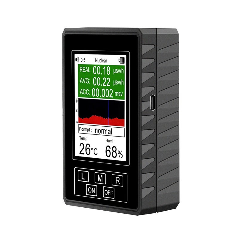 Handheld Portable Nuclear Radiation Electromagnetic Radiation Detector Household Laboratory Hospital Multi-function Marble Radioactive Geiger Counter Digital Large Screen Nuclear Radiation Detector - Image 1