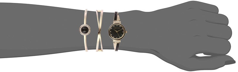 Anne Klein Women's Premium Crystal Accented Watch and Bangle Set - Image 4