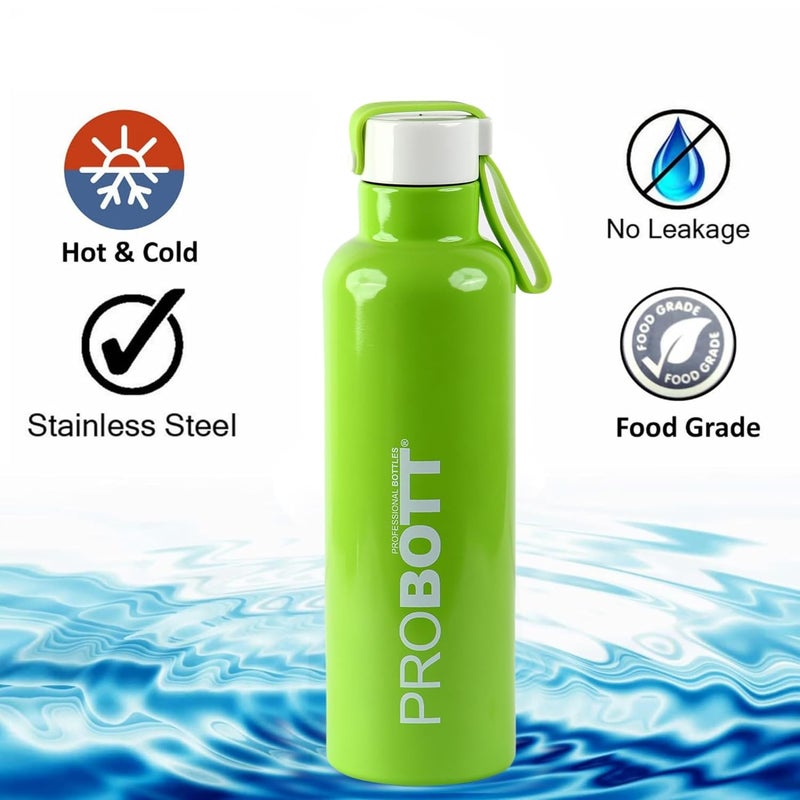 PROBOTT Probott Bang 750 ml Thermosteel Vacuum Insulated Double Walled Flask, Stainless Steel Water Bottle, Light Green |Screw Cap| Hot and Cold | Leakproof | Water, Tea, Coffee, Gym, College, Office  - Image 4