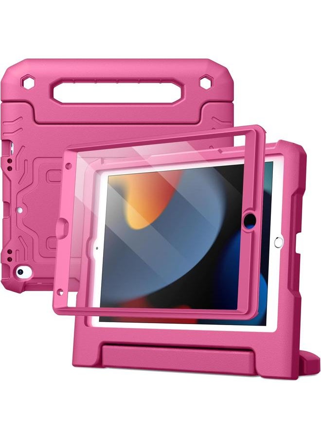 Jetech Kids Case For Ipad 10.2 Inch 9Th 8Th 7Th Generation 2021 2020 2019 With Built In Screen Protector Shockproof Full Body Handle Stand Tablet Protective Cover Plum  - Image 1