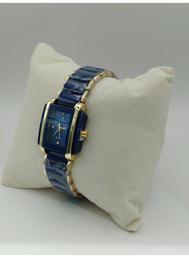 شادو ساعات زوجية شادو فاخرة - طقم أنيق بتصميم مستطيل ولون ثنائي - Image 2