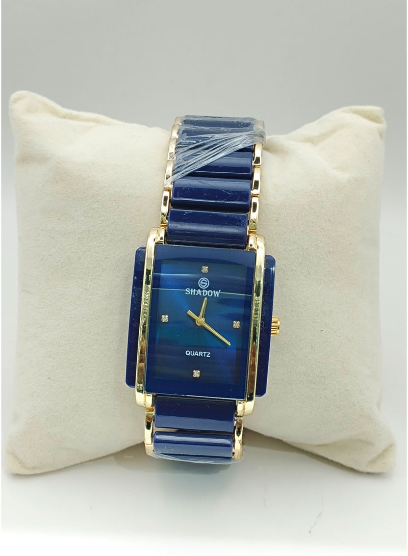 شادو ساعات زوجية شادو فاخرة - طقم أنيق بتصميم مستطيل ولون ثنائي - Image 3