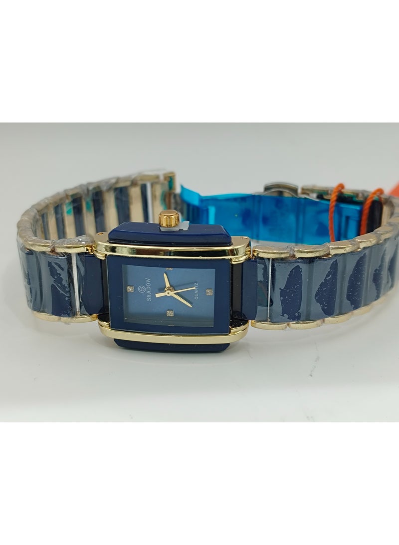 شادو ساعات زوجية شادو فاخرة - طقم أنيق بتصميم مستطيل ولون ثنائي - Image 4