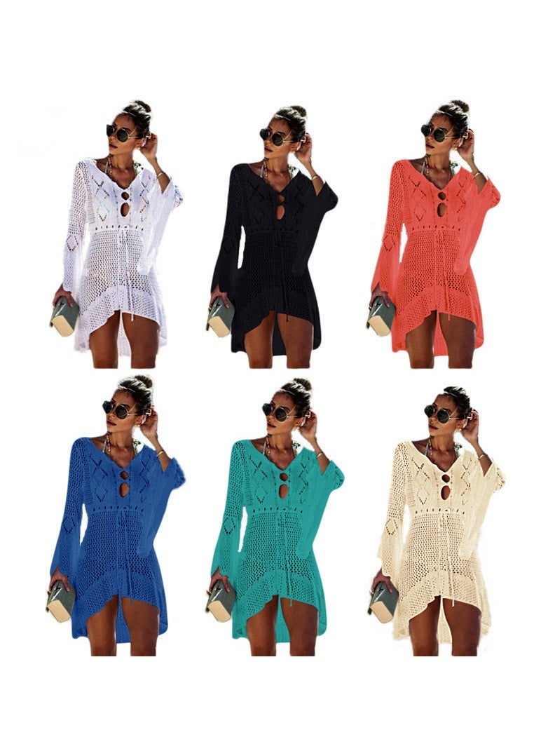 نادانباو Women’s Bathing Suit Cover Up Crochet Lace Bikini Swimsuit Dress - Image 2