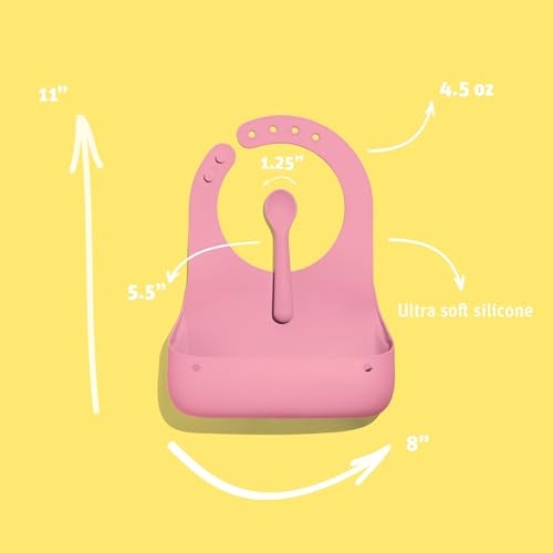 Avanchy Silicone Baby Bibs, Waterproof, Adjustable, BPA Free, Soft Unisex Set for Toddlers with Matching Spoon, Green - Image 2