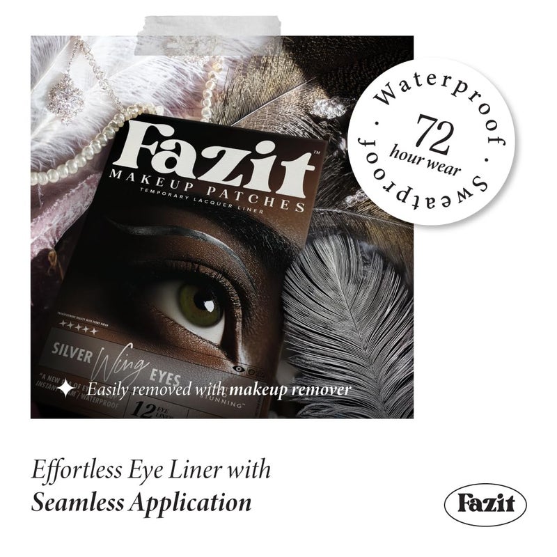 Fazit Makeup Patches - Silver Wing Eyes - Glow Up Make-Up Patches - Cute Glitter Makeup Accessories for Women - Cosmetic Glitter for Face - Image 4