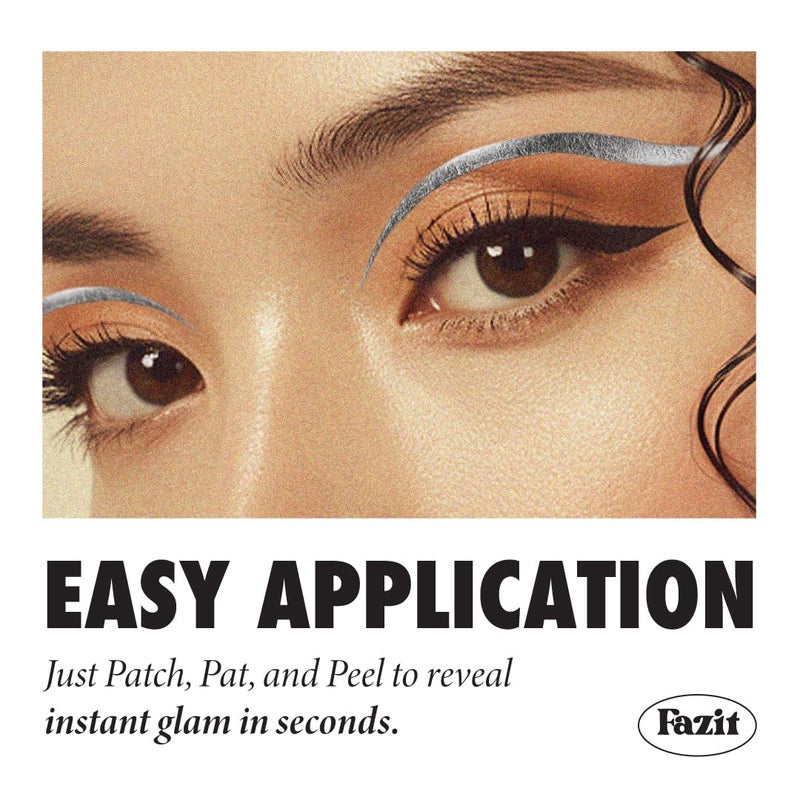 Fazit Makeup Patches - Silver Wing Eyes - Glow Up Make-Up Patches - Cute Glitter Makeup Accessories for Women - Cosmetic Glitter for Face - Image 3