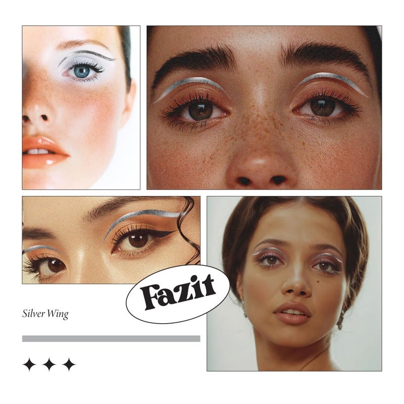 Fazit Makeup Patches - Silver Wing Eyes - Glow Up Make-Up Patches - Cute Glitter Makeup Accessories for Women - Cosmetic Glitter for Face - Image 5