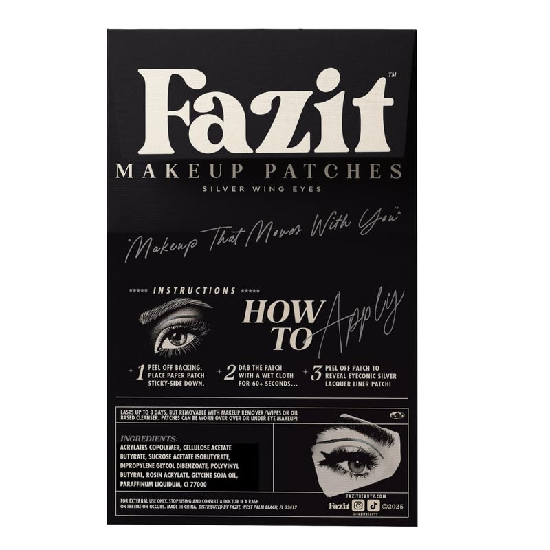 Fazit Makeup Patches - Silver Wing Eyes - Glow Up Make-Up Patches - Cute Glitter Makeup Accessories for Women - Cosmetic Glitter for Face - Image 2