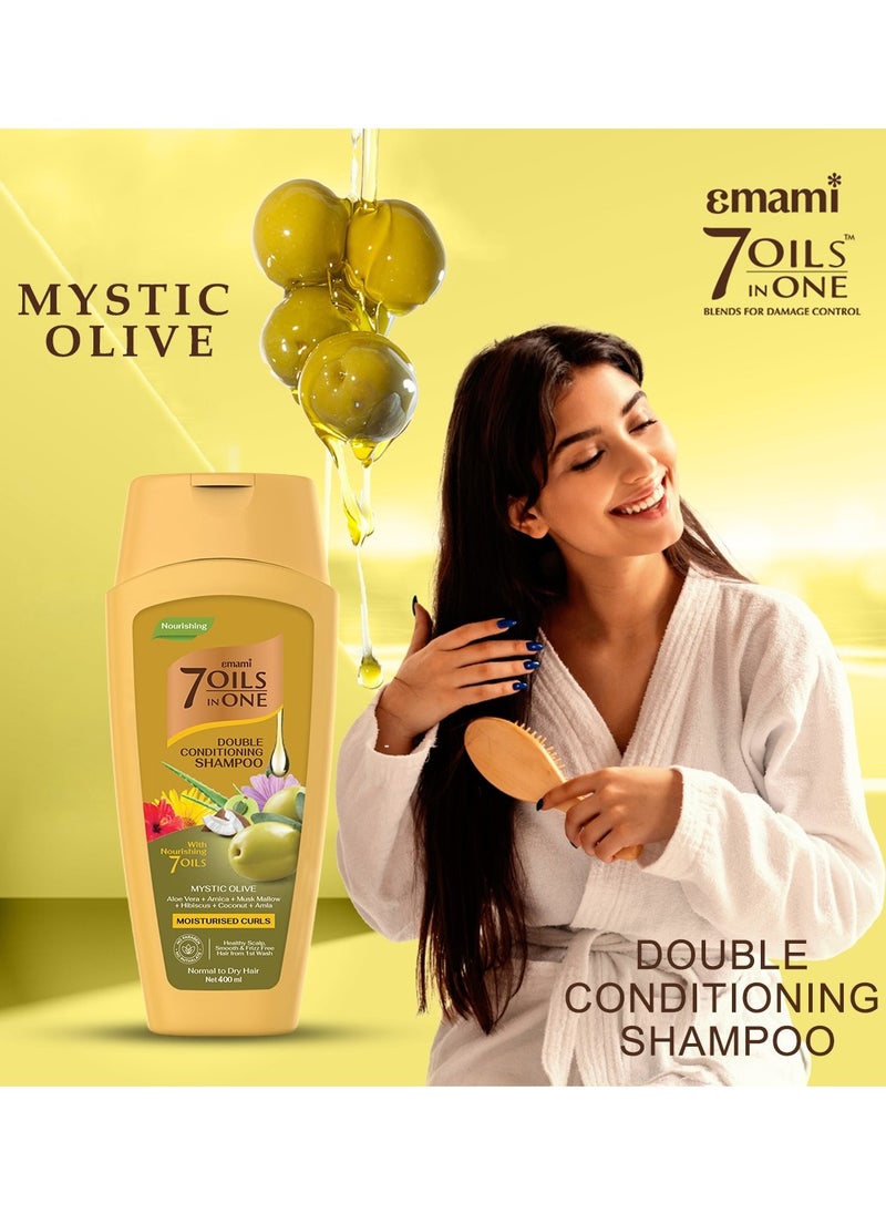 emami - 7 Oil In One Double Conditioning Shampoo Mystic Olive 200ml - Image 1