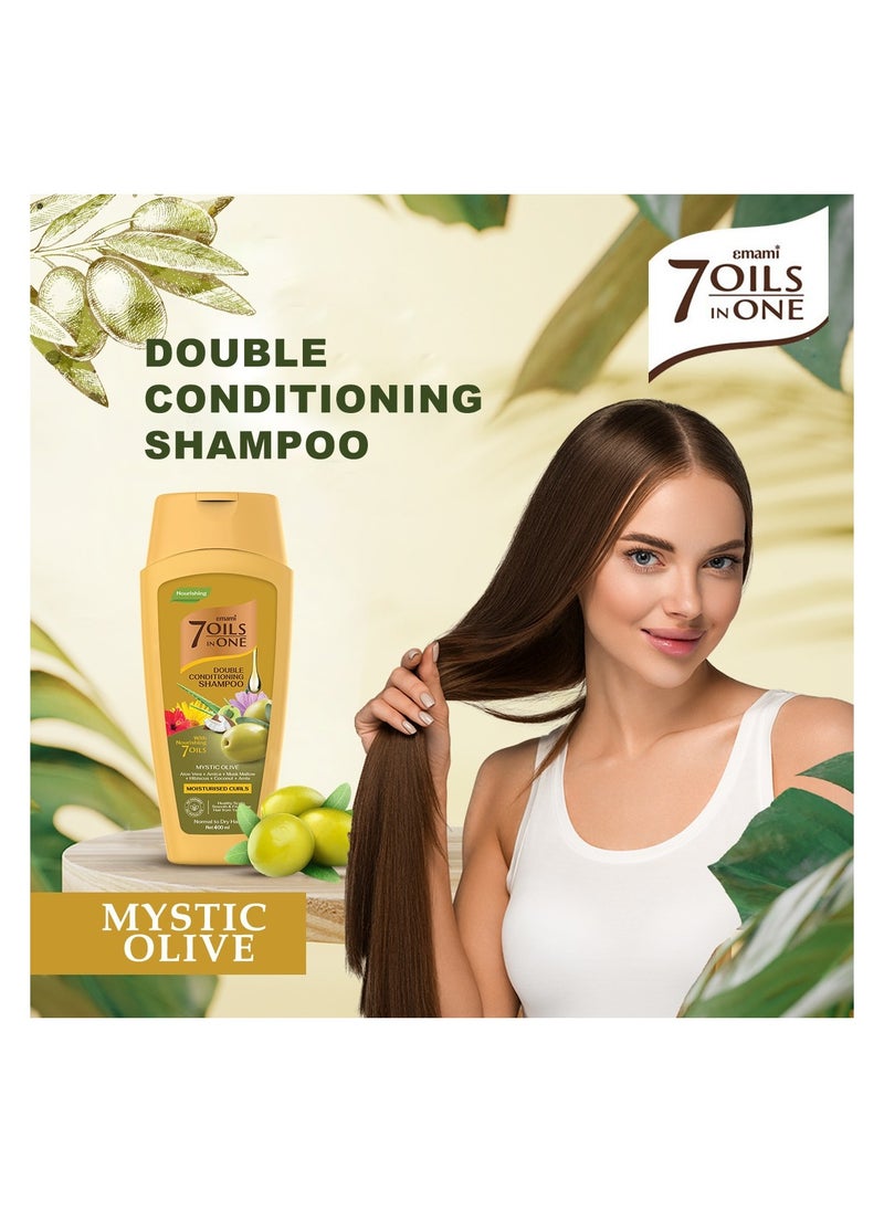 emami - 7 Oil In One Double Conditioning Shampoo Mystic Olive 200ml - Image 1