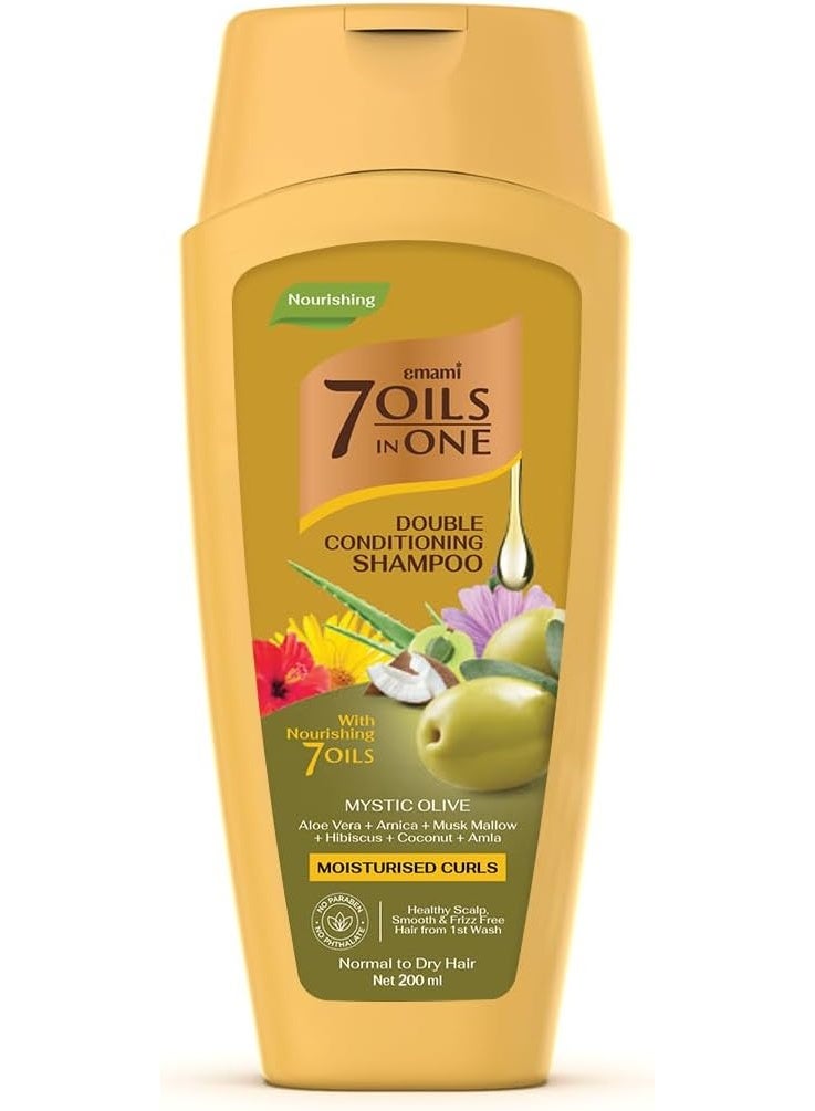 emami 7 Oil In One Double Conditioning Shampoo Mystic Olive 200ml - Image 1