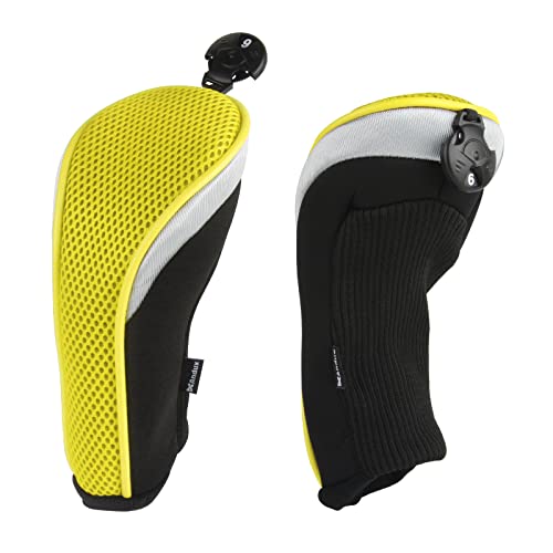 Andux Golf Hybrid Club Head Covers with Dial No. Tag Pack of 3 (All The Same Size) (Red,Yellow, Blue) - Image 4