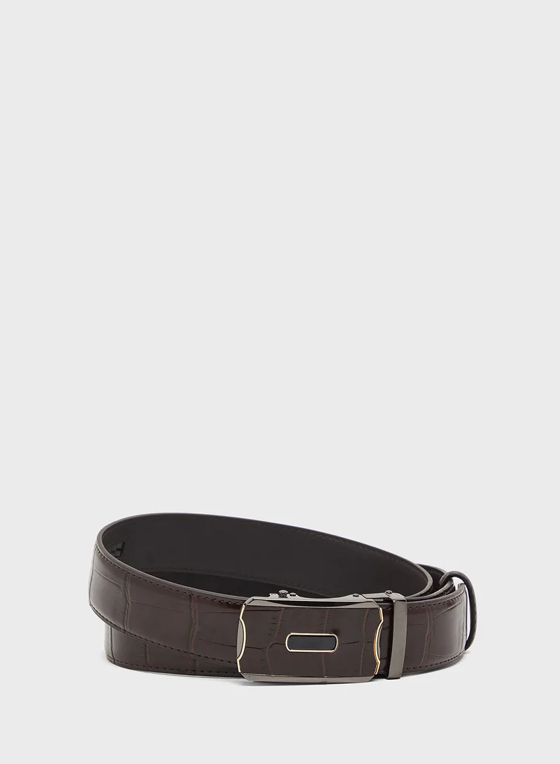 Robert Wood Genuine Leather Resizable Casual Belt
