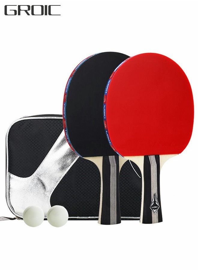 GROIC - Ping Pong Paddles Table Tennis Paddle,Professional Table Tennis Racket,Composite Rubber Ping Pong Paddle Set with Table Tennis Racket Bag and 2 Rackets - Image 1