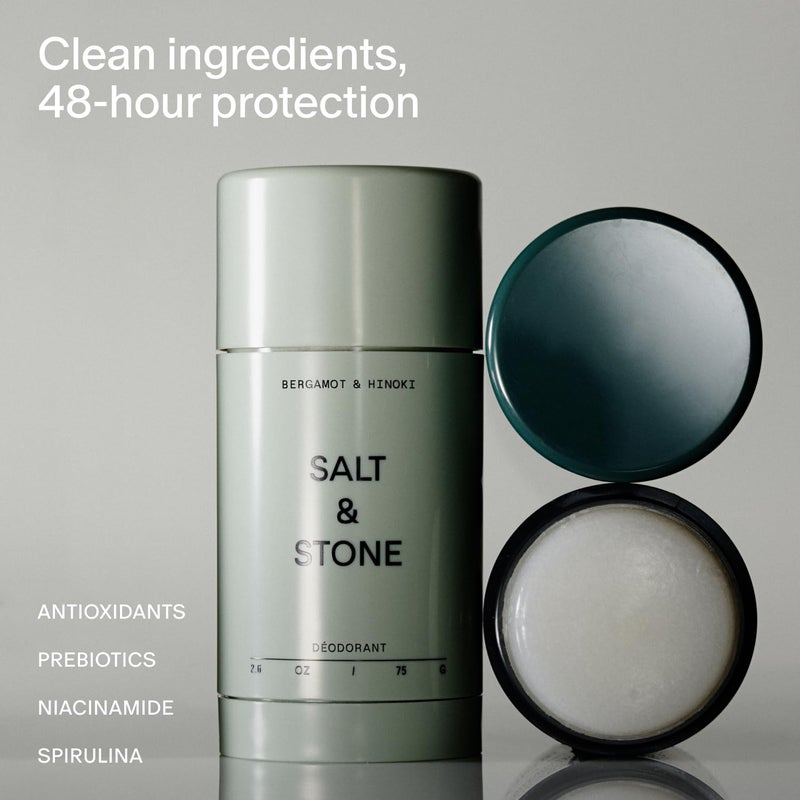 SALT & STONE Aluminum Free Deodorant | Extra Strength 48 Hour Protection for Women & Men | Made with Seaweed Extracts, Niacinamide & Prebiotics (Trio Set) - Image 2