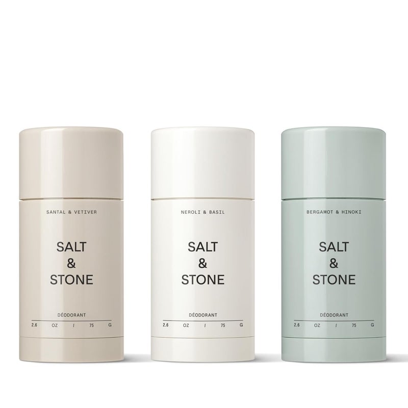 SALT & STONE Aluminum Free Deodorant | Extra Strength 48 Hour Protection for Women & Men | Made with Seaweed Extracts, Niacinamide & Prebiotics (Trio Set) - Image 1