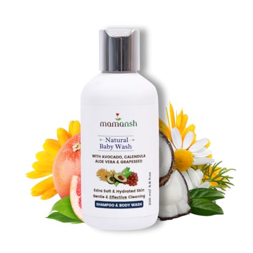 Mamansh Natural Baby Body Wash | Gentle Cleaning, Hydrate, Nourish & Moisturize All Day Long With Coconut | 0-5 Years (200 ml) - Image 1